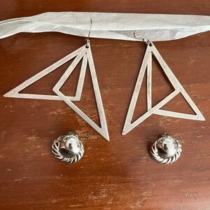 BRAND NEW SET: Vintage Star Earrings w/Silver Pearl Doubles